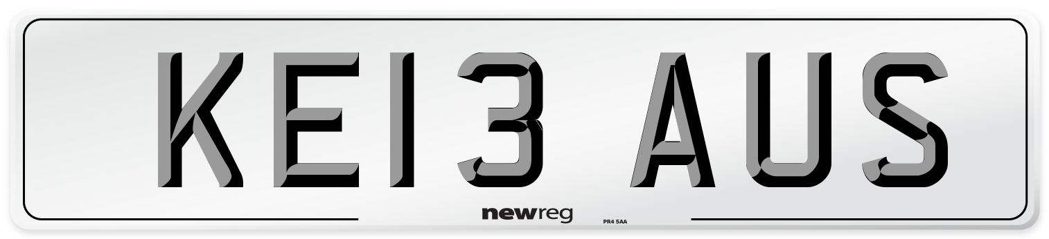 KE13 AUS Number Plate from New Reg